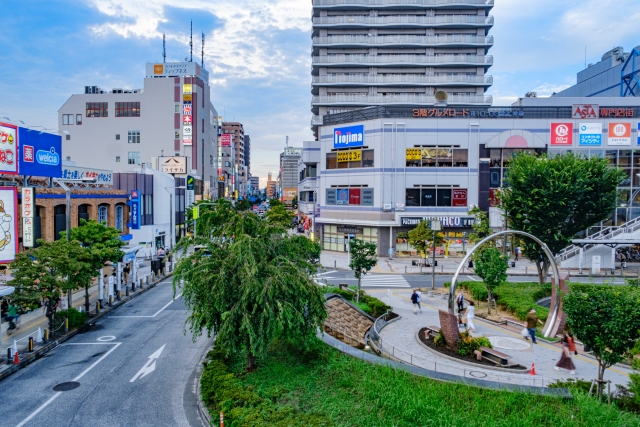 ロピア田無店の最寄りとなる田無駅の周辺風景を写した写真。店舗周辺のアクセス紹介用のイメージ画像。