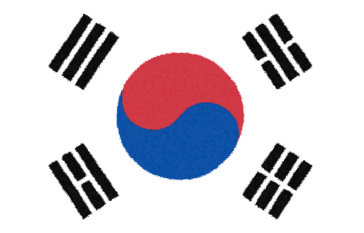 2026年ワールドカップに挑む韓国代表の国旗