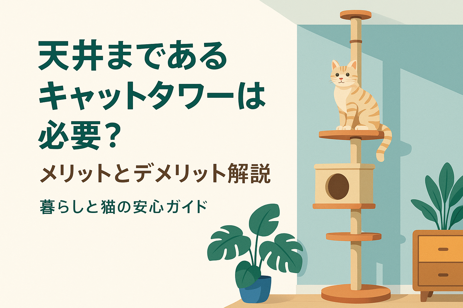 天井まであるキャットタワーの画像